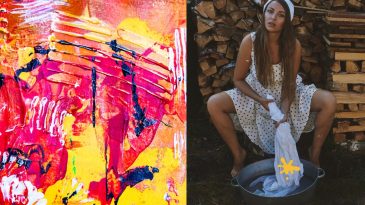 get acrylic paint out of clothes